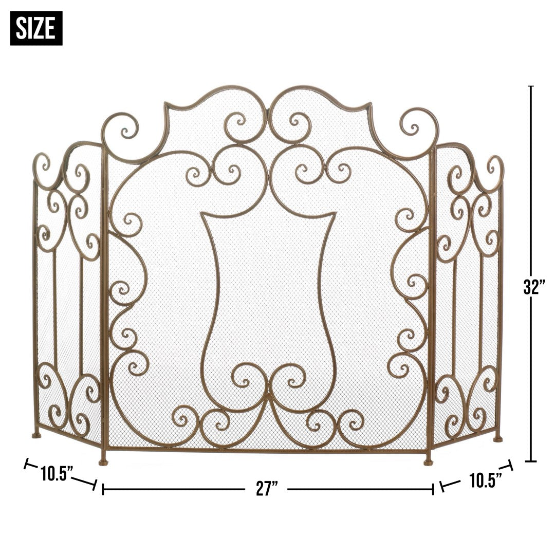 Modern Scroll Fireplace Screen 