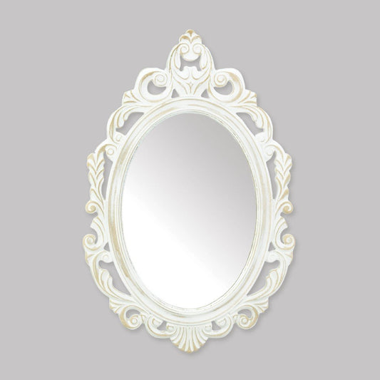 Antiqued White Wall Mirror 