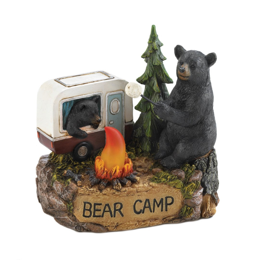 Camping Bear Family Light Up Figurine 