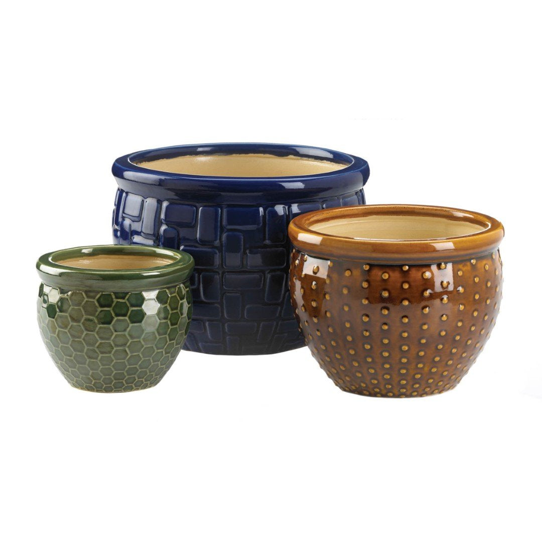 Designer Trio Ceramic Plant Pots 