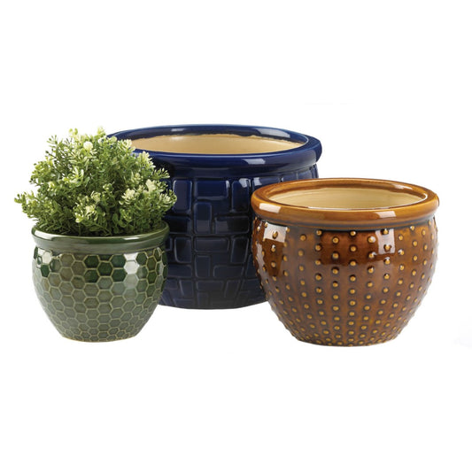 Designer Trio Ceramic Plant Pots 