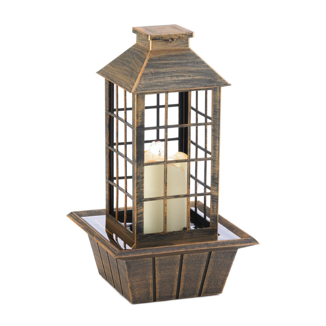 Bronzed Lantern Tabletop Fountain (Incl. Pump) 