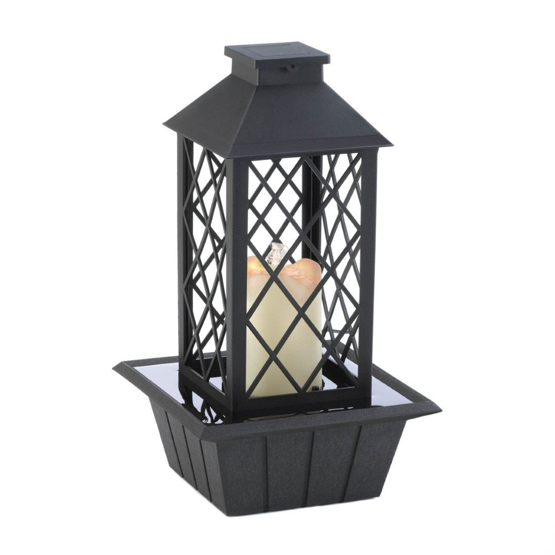 Black Lantern Tabletop Fountain (Incl. Pump) 