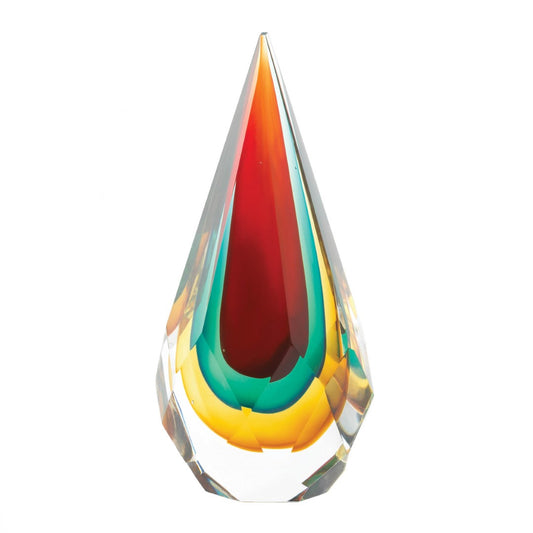 Faceted Teardrop Art Glass 