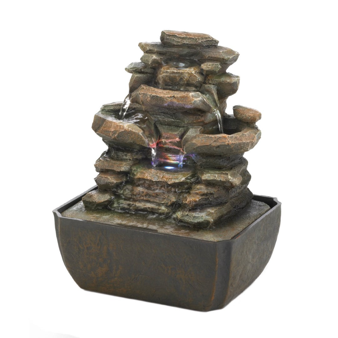 Tiered Rock Formation Tabletop Fountain 