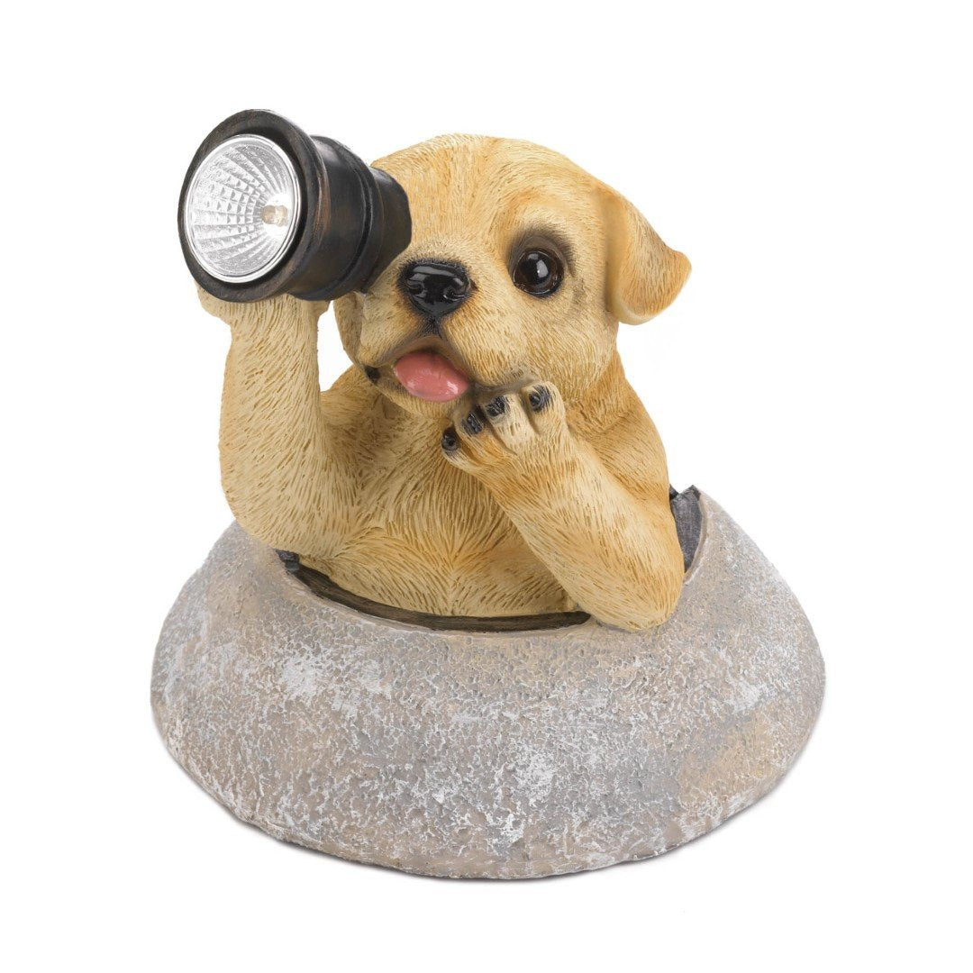 Puppy With Telescope Solar Light 