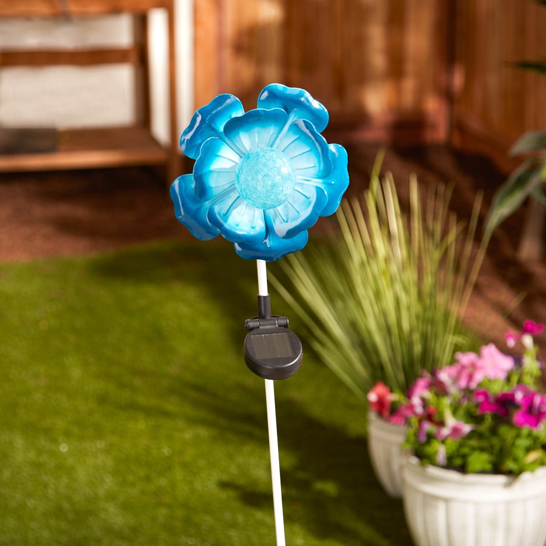 Blue Flower Solar Stake 