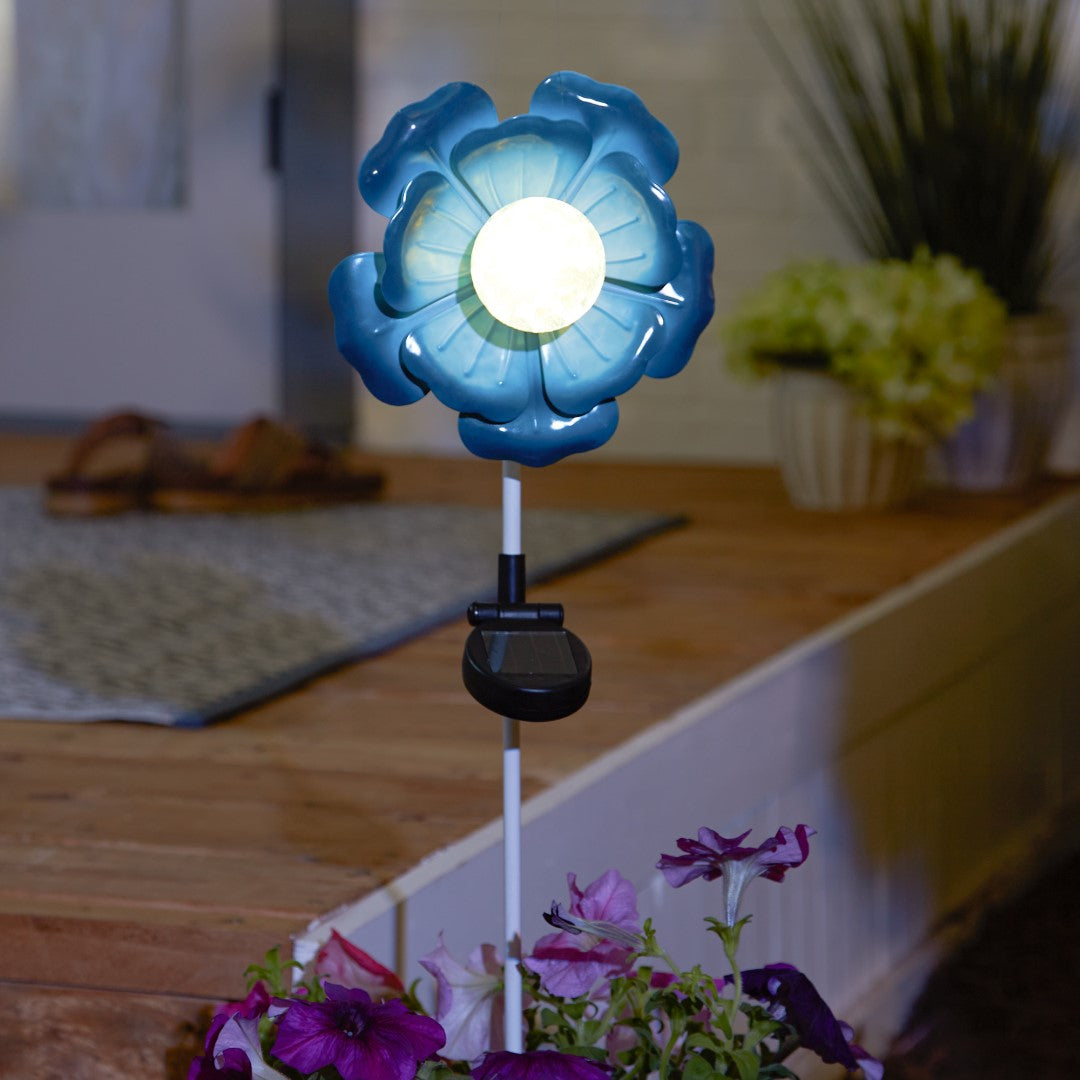 Blue Flower Solar Stake 