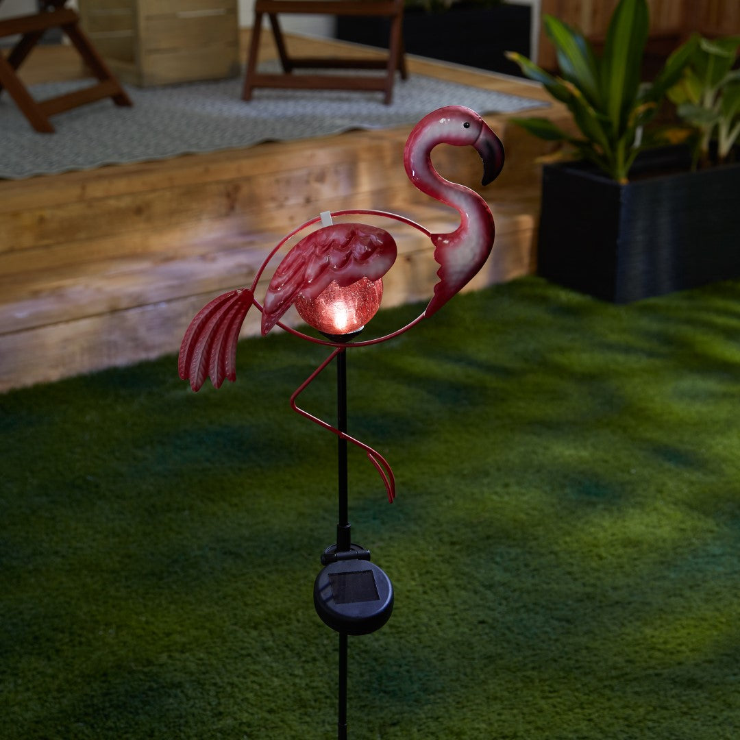 Garden Flamingo Solar Stake 