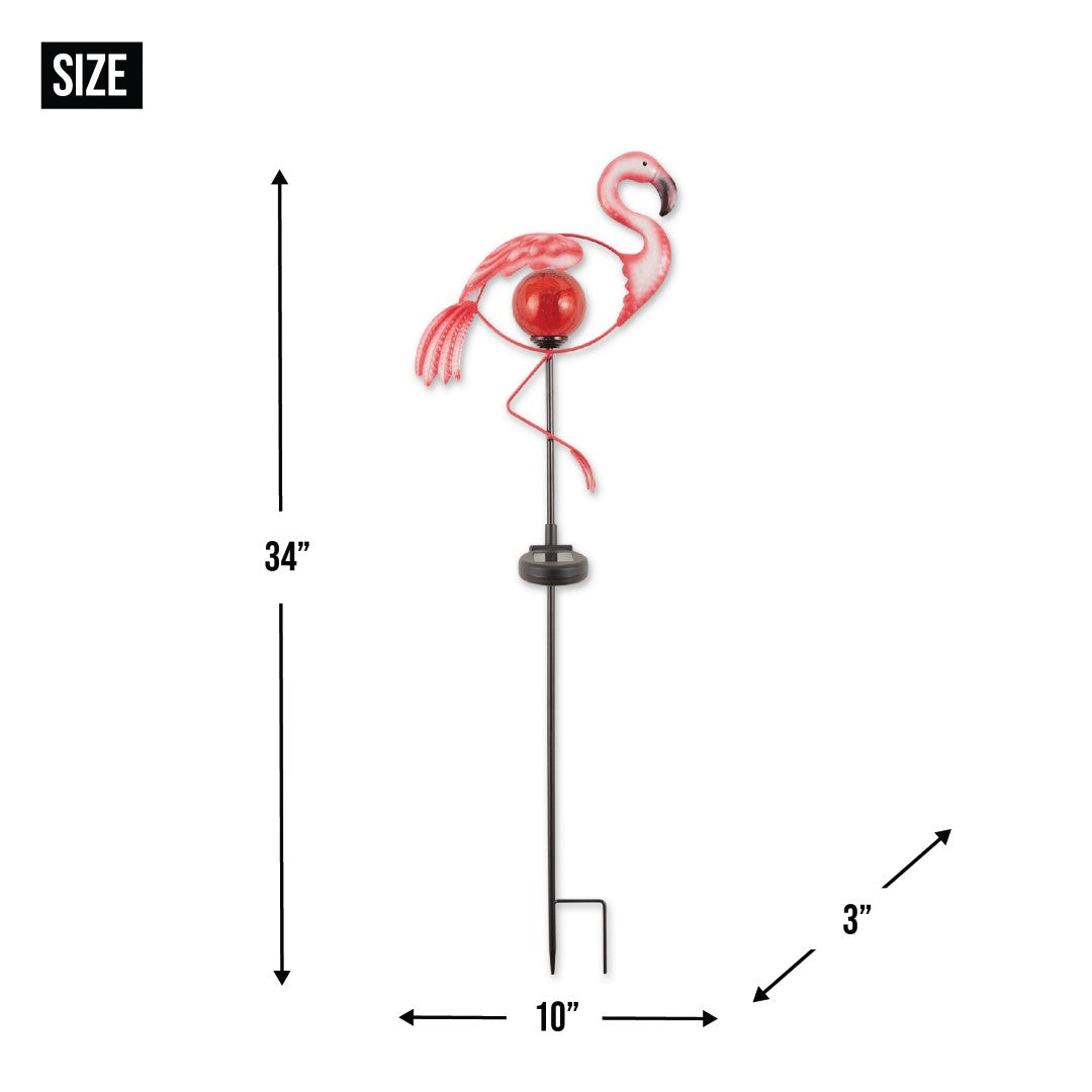 Garden Flamingo Solar Stake 