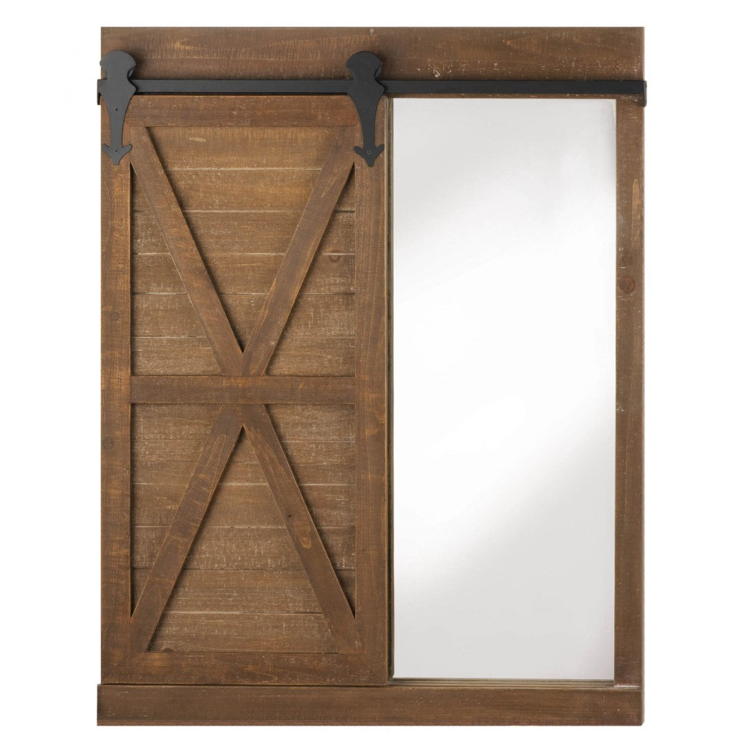 Chalkboard And Mirror With Barn Door 