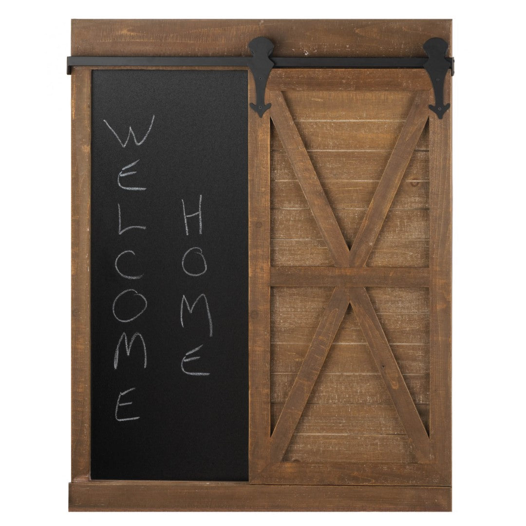 Chalkboard And Mirror With Barn Door 