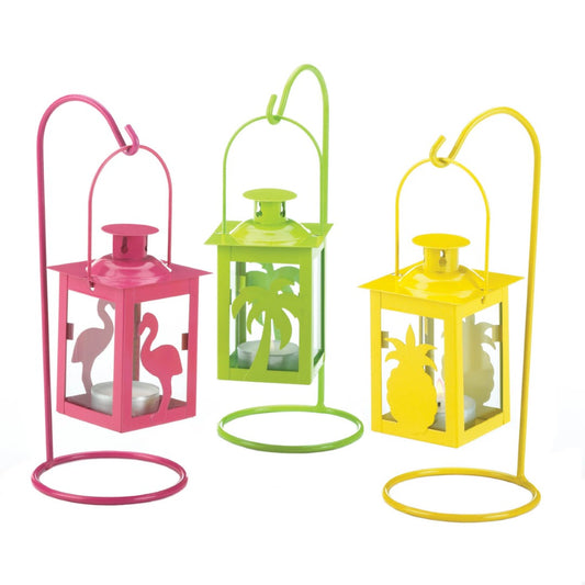 Set Of 3 Tropical Mini Lanterns 