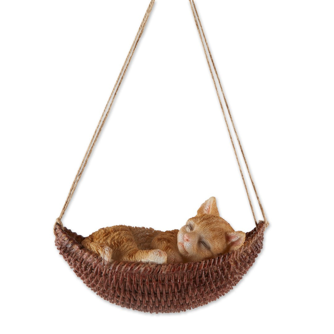 Napping Cat On Hammock Figurine 