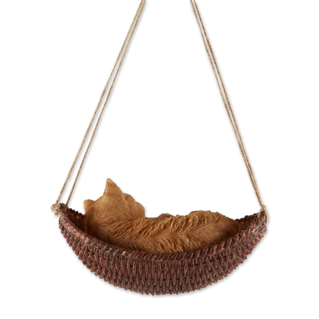 Napping Cat On Hammock Figurine 