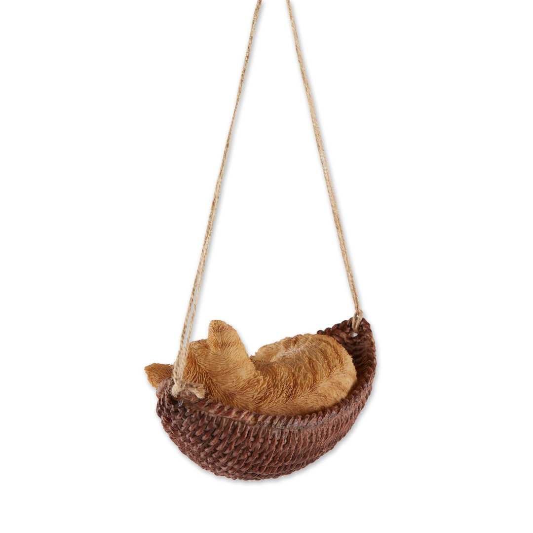 Napping Cat On Hammock Figurine 