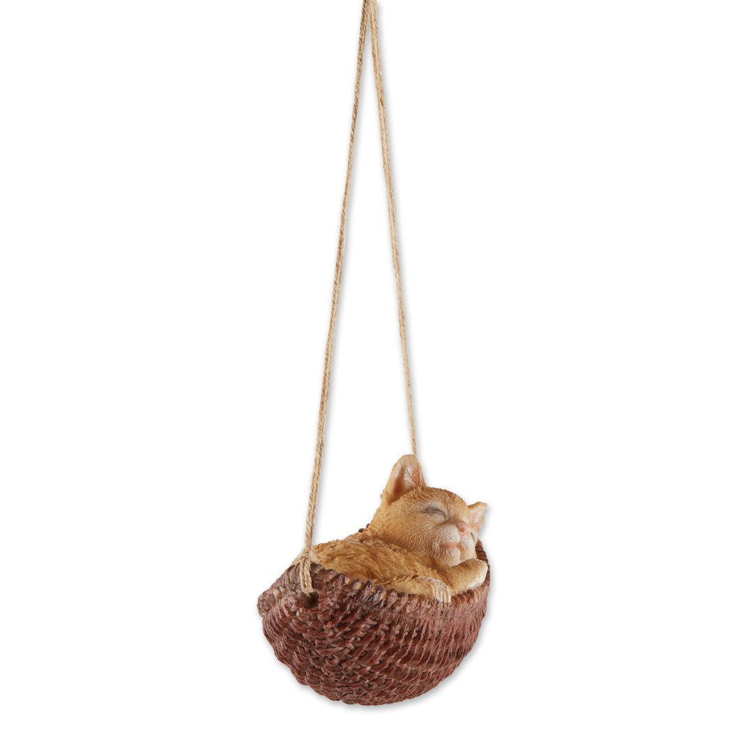 Napping Cat On Hammock Figurine 