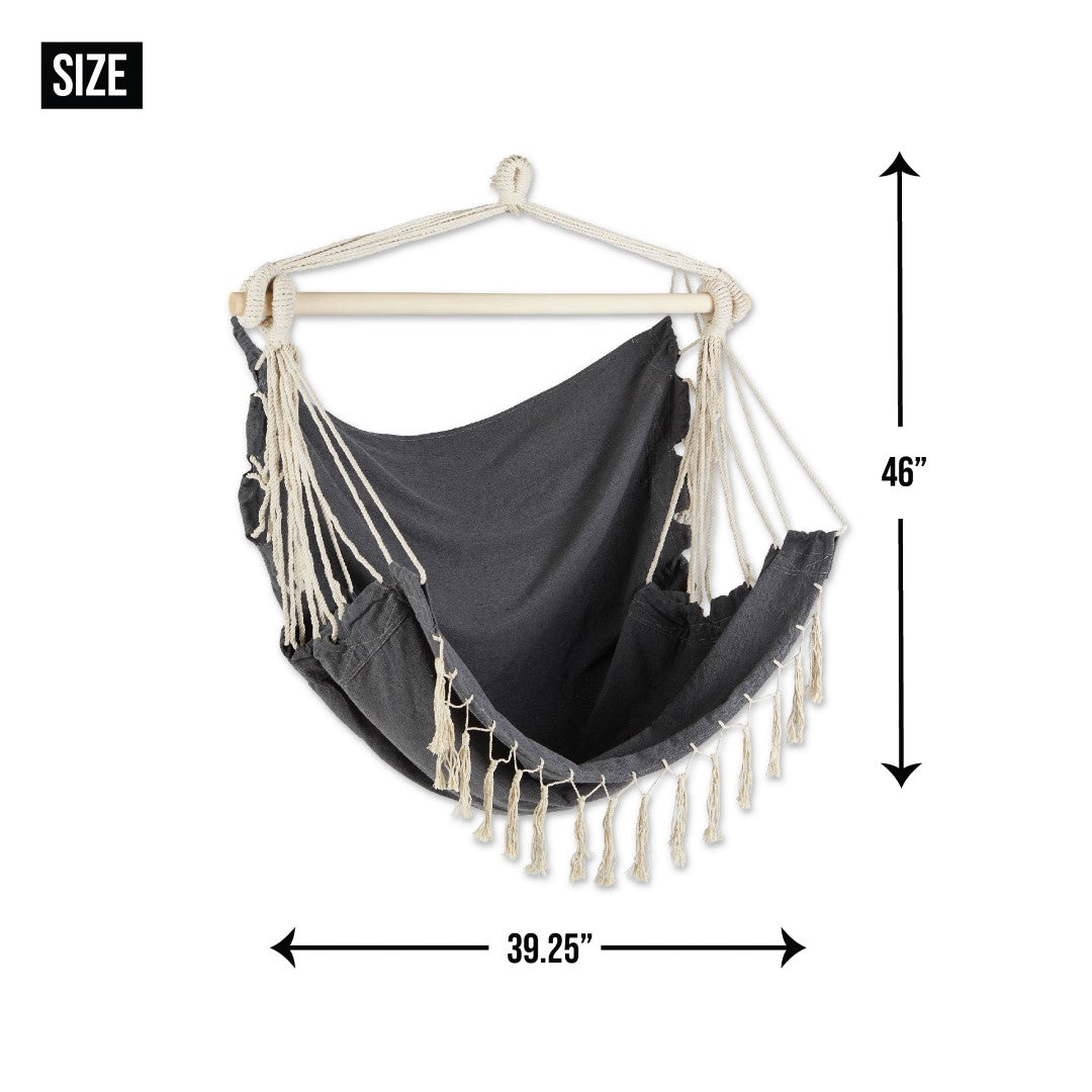 Natural Hammock Chair With Fringe Trim 