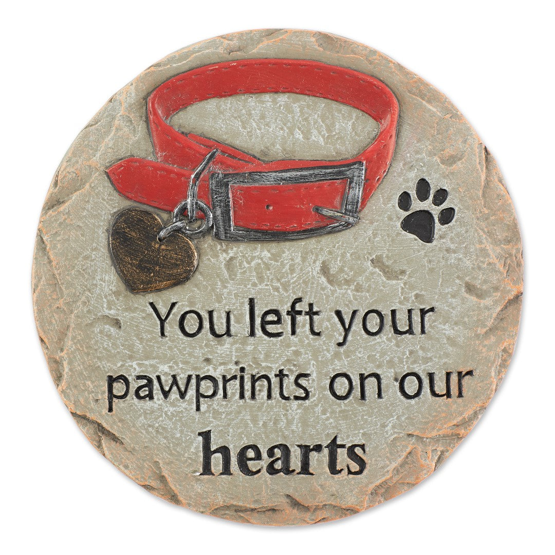 You Left Your Pawprints On Our Hearts- Pet Memorial Stepping Stone 