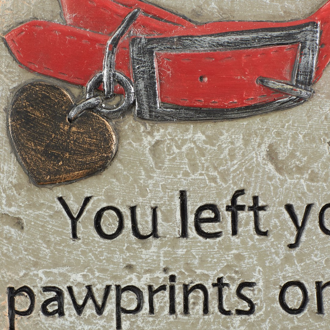 You Left Your Pawprints On Our Hearts- Pet Memorial Stepping Stone 