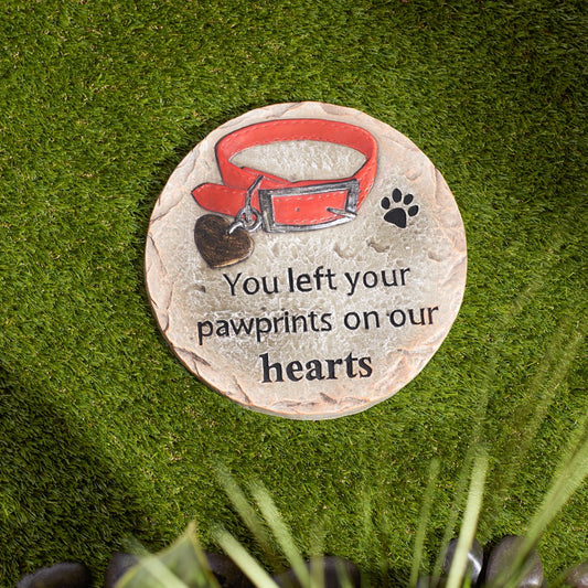 You Left Your Pawprints On Our Hearts- Pet Memorial Stepping Stone 