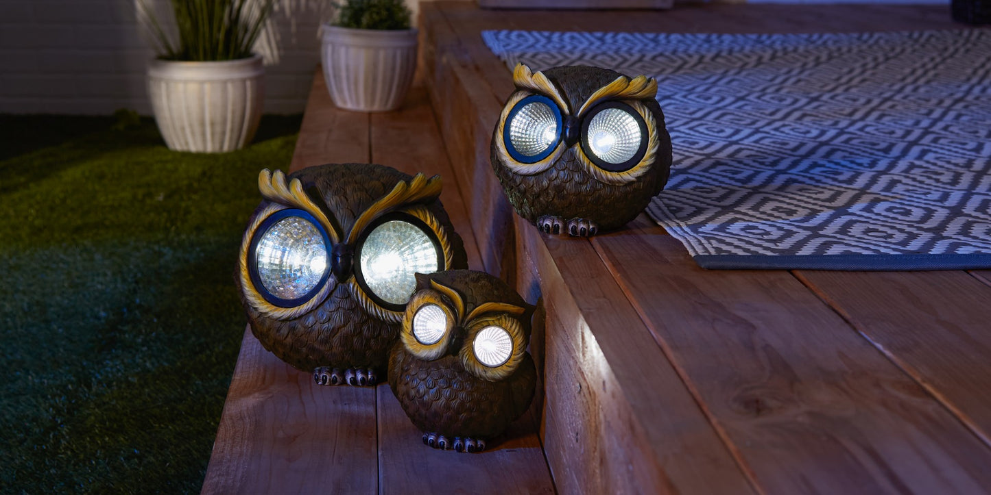 Large Solar Owl Figurine 