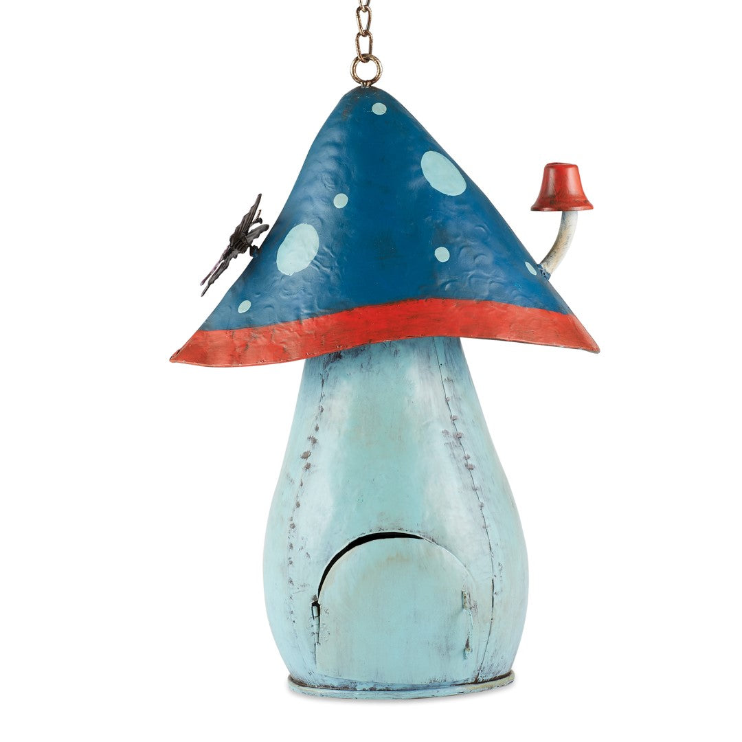 Blue Mushroom Birdhouse 