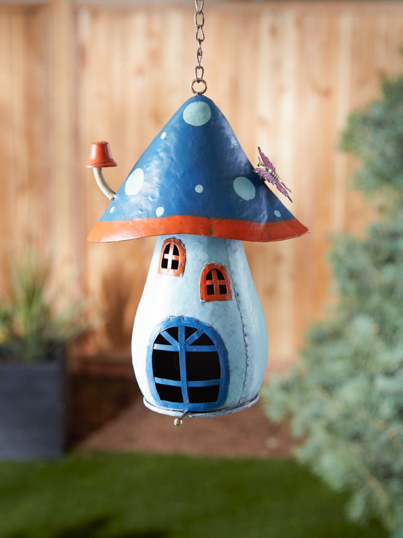 Blue Mushroom Birdhouse 