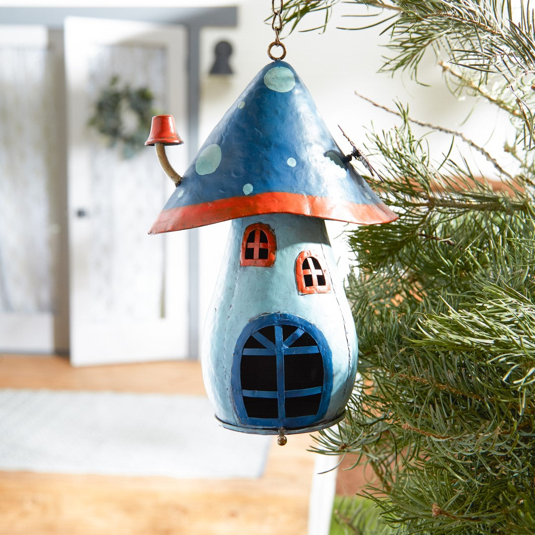 Blue Mushroom Birdhouse 