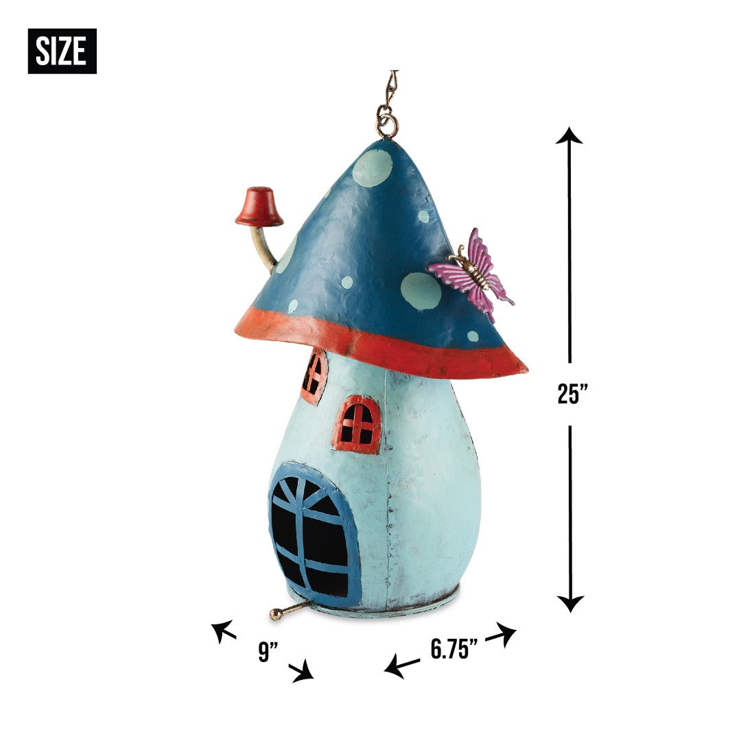 Blue Mushroom Birdhouse 