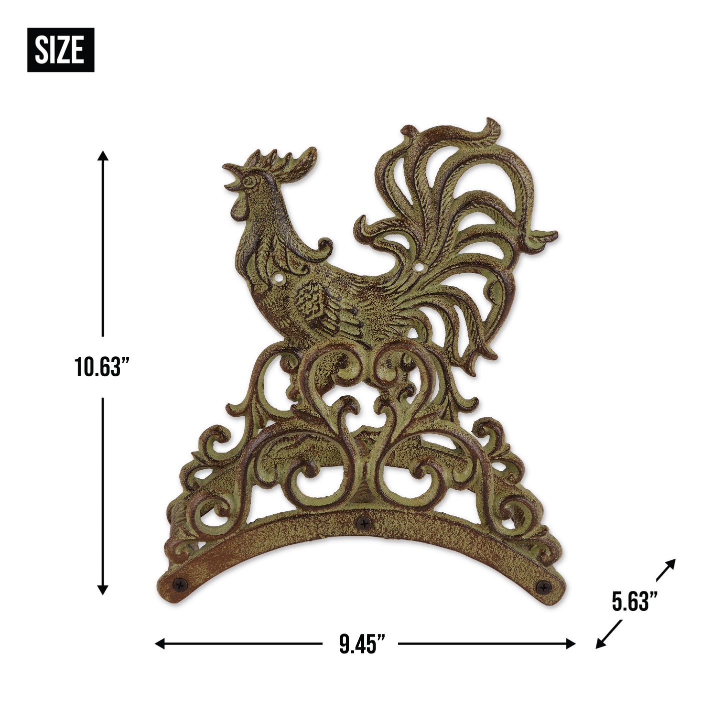 Rooster Cast Iron Hose Organizer