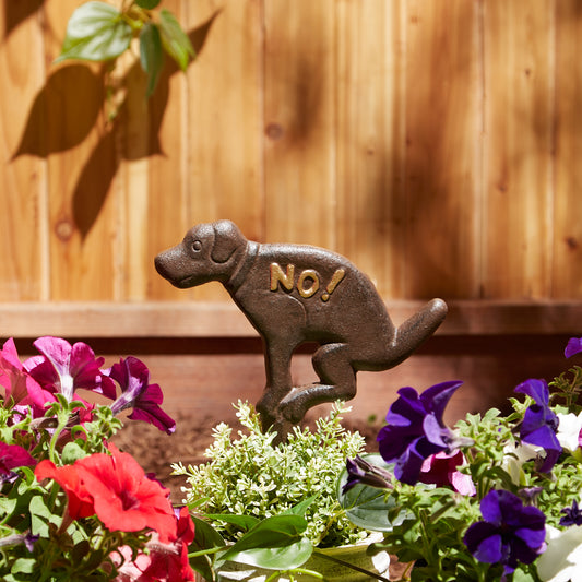 NO! POOPING Cast Iron Garden Stake