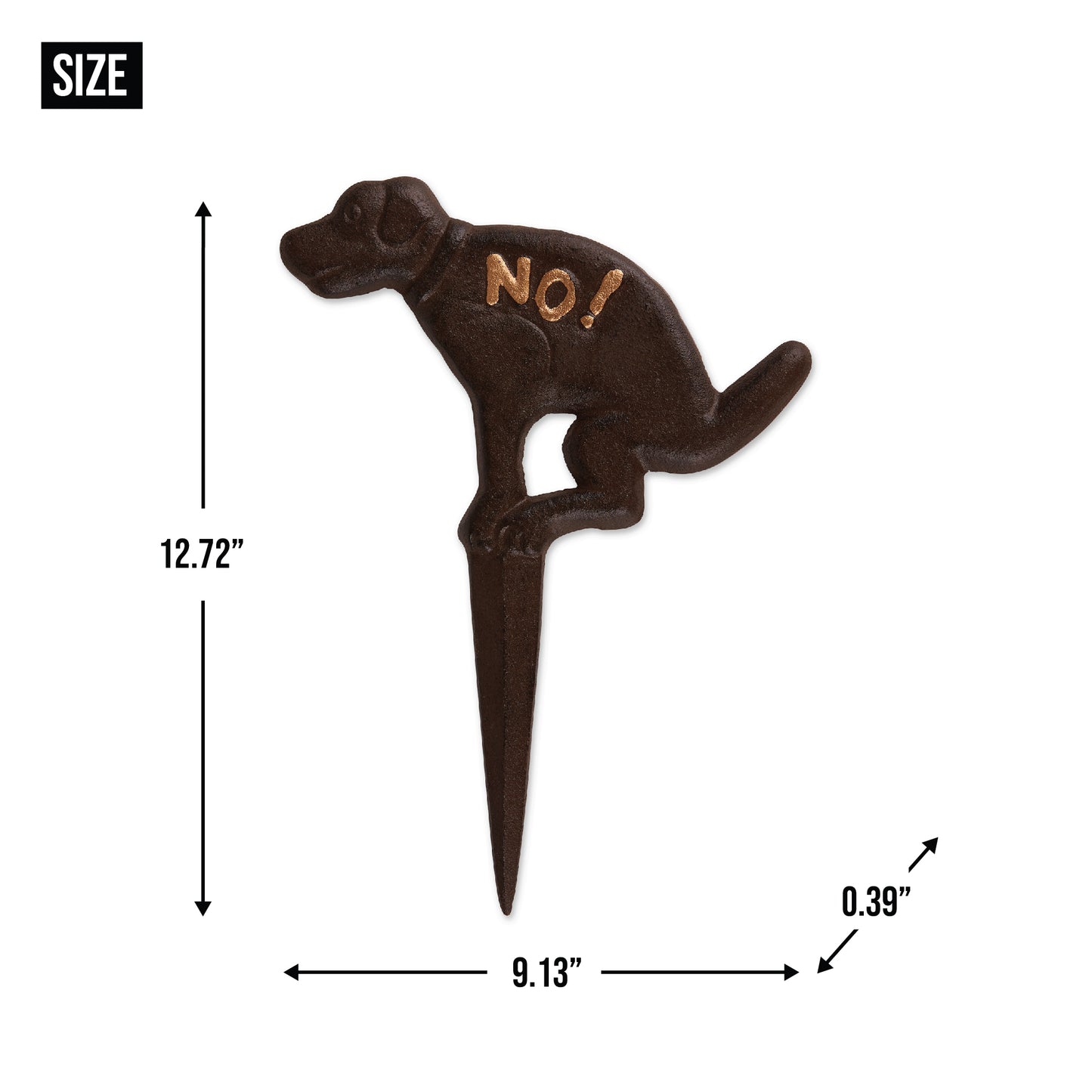 NO! POOPING Cast Iron Garden Stake