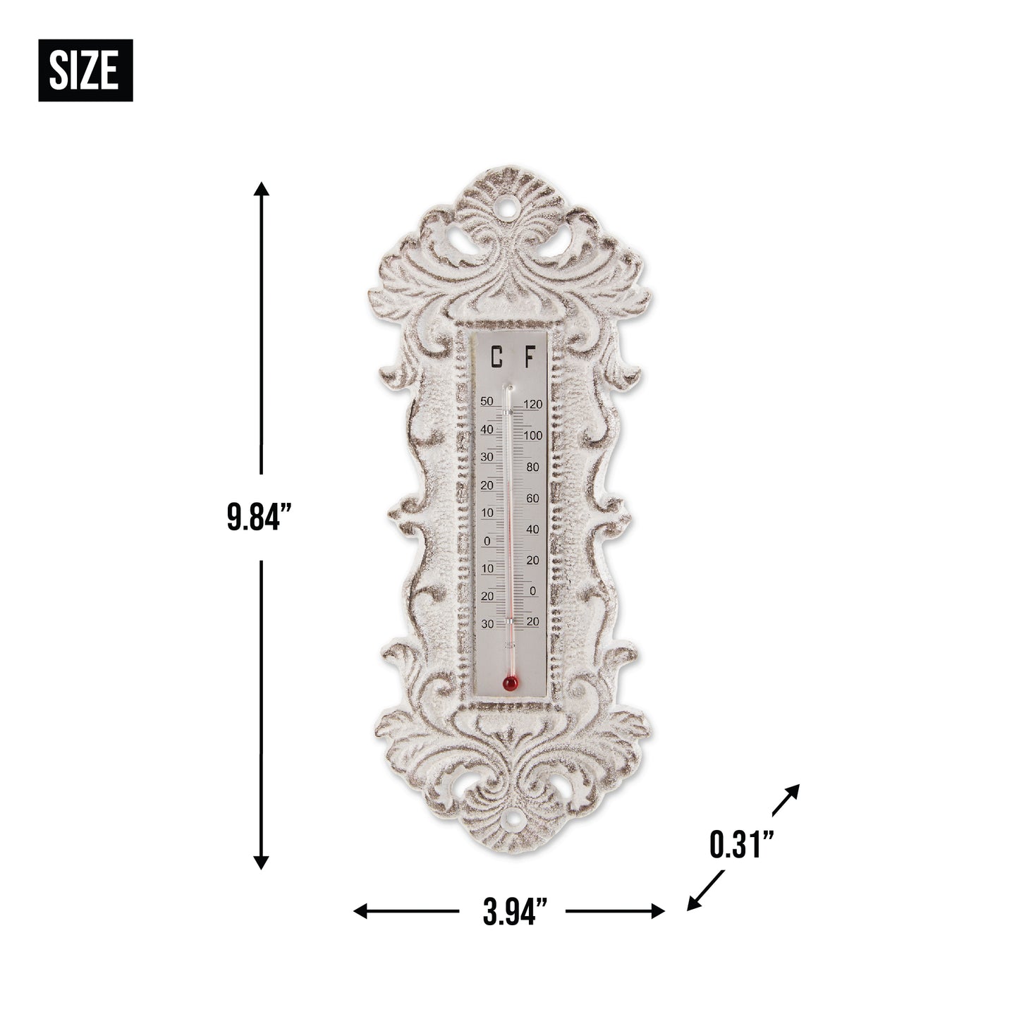 Ornate Cast Iron Thermometer