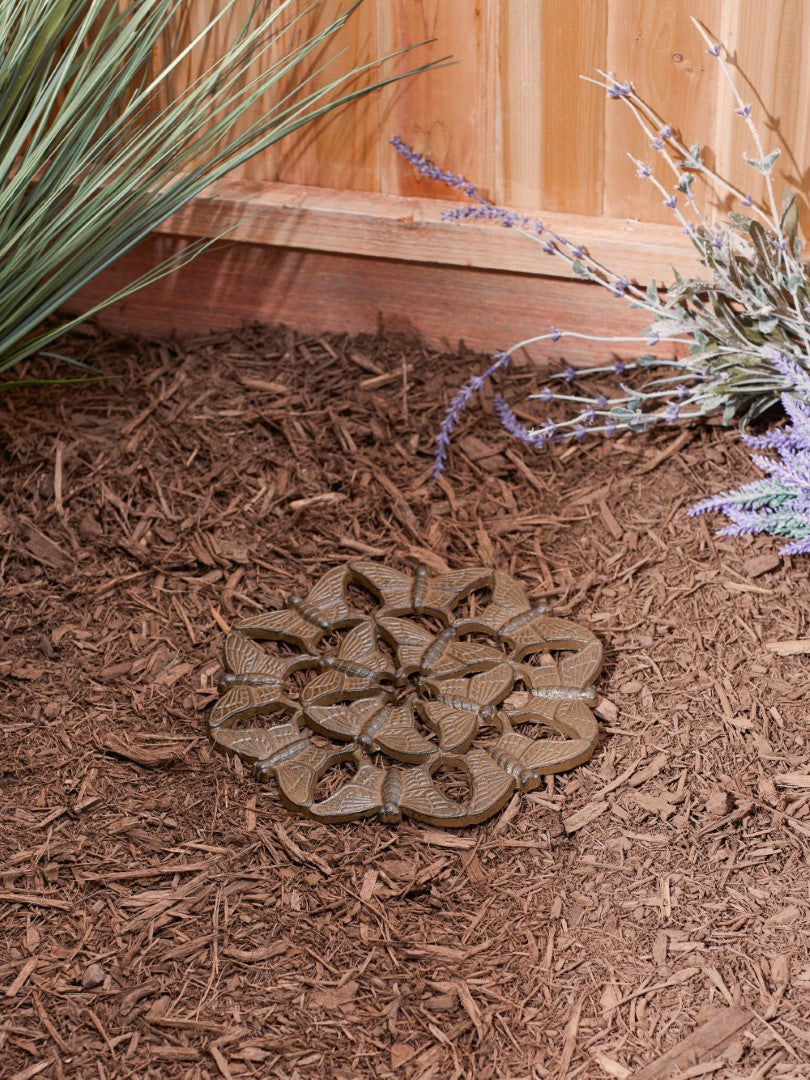 Butterfly Design Cast Iron Stepping Stone 