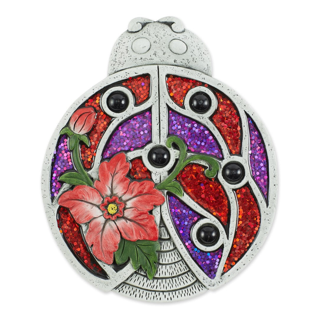 Bejeweled Ladybug Stepping Stone 