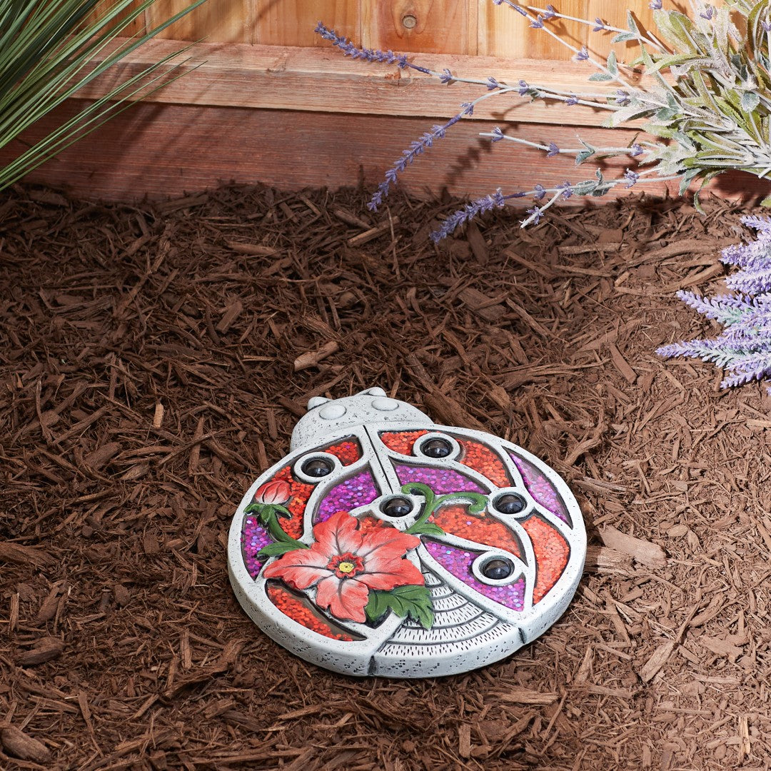 Bejeweled Ladybug Stepping Stone 