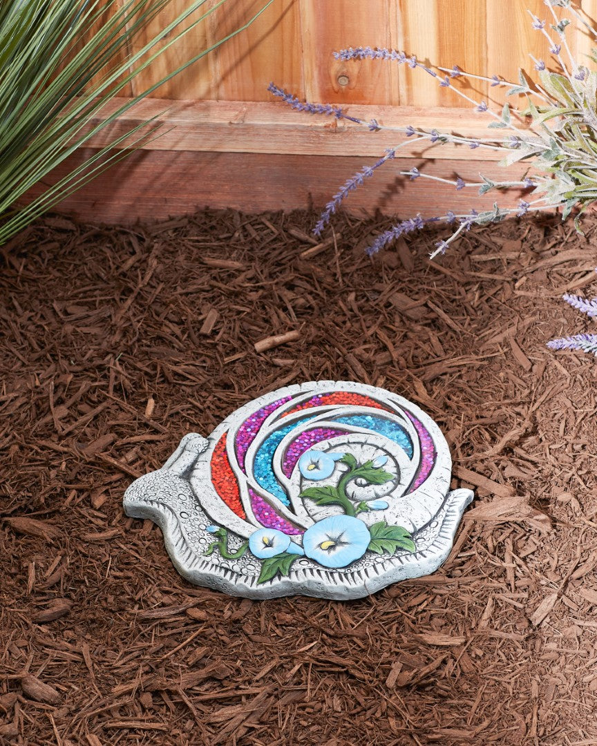 Bejeweled Snail Stepping Stone 