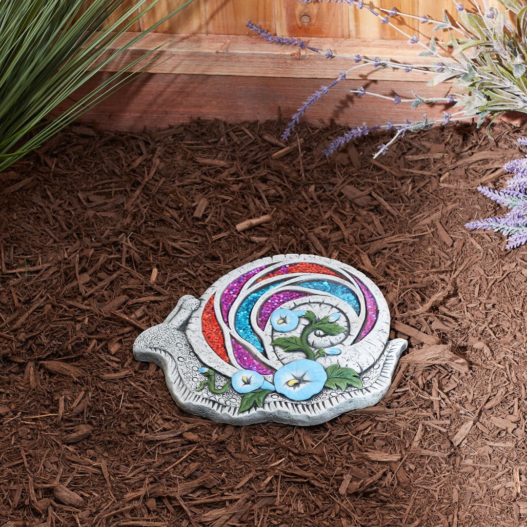 Bejeweled Snail Stepping Stone 