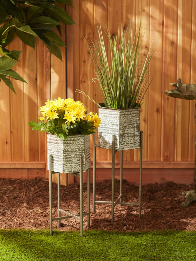 Hexagon Bucket Plant Stand Set