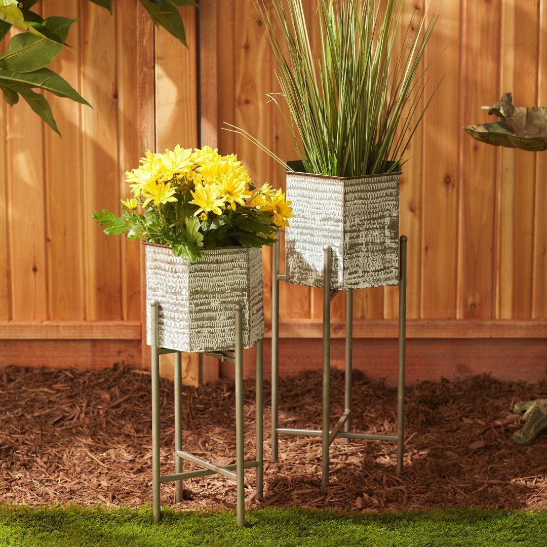 Hexagon Bucket Plant Stand Set