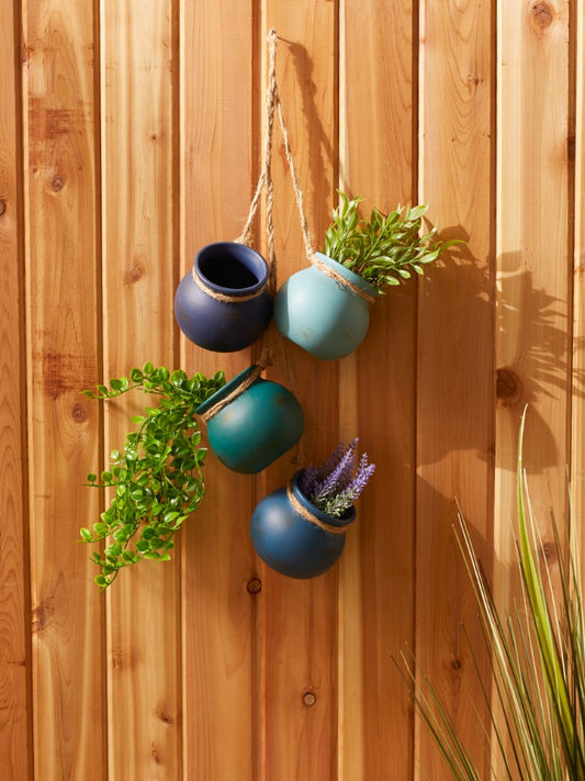 Blue Tones Dangling Mini Pots 