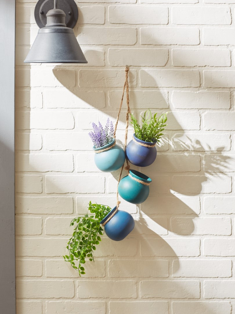 Blue Tones Dangling Mini Pots 