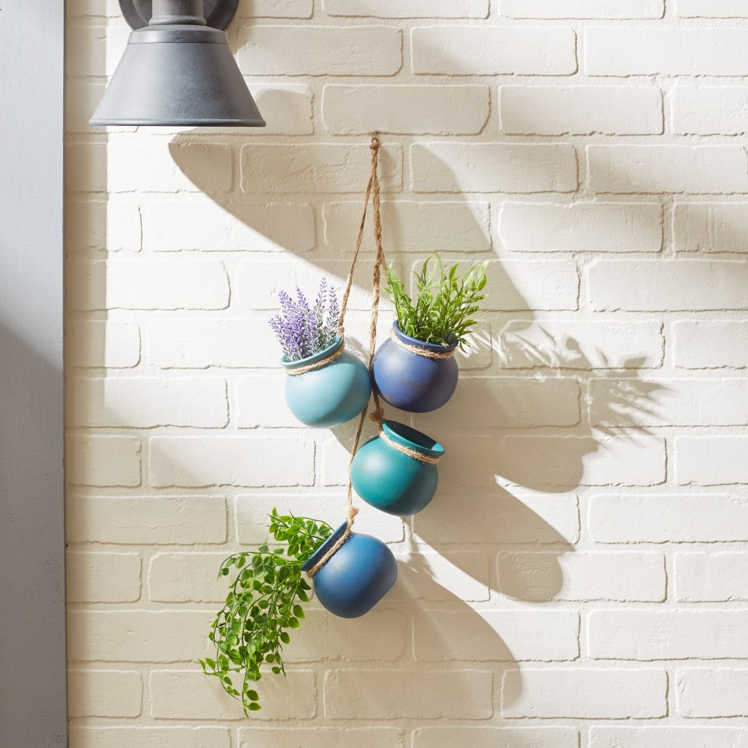 Blue Tones Dangling Mini Pots 