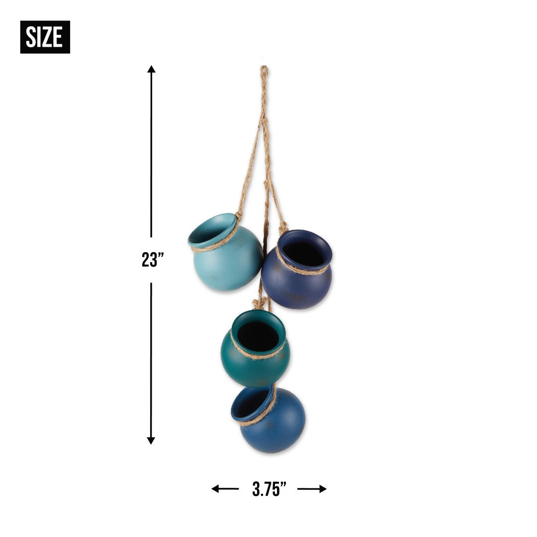 Blue Tones Dangling Mini Pots 