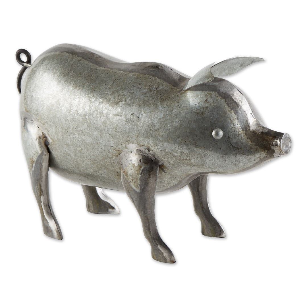 Galvanized Pig Sculpture