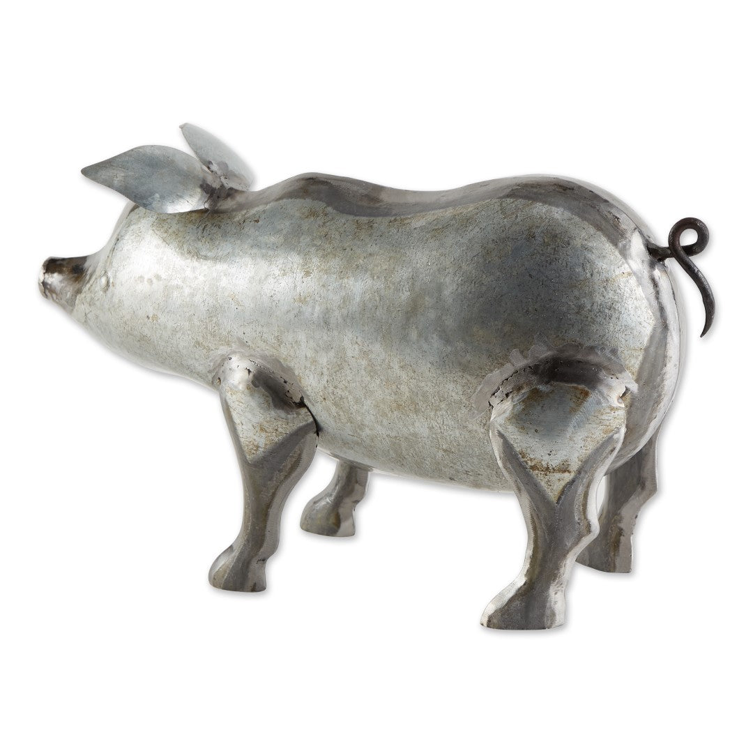 Galvanized Pig Sculpture