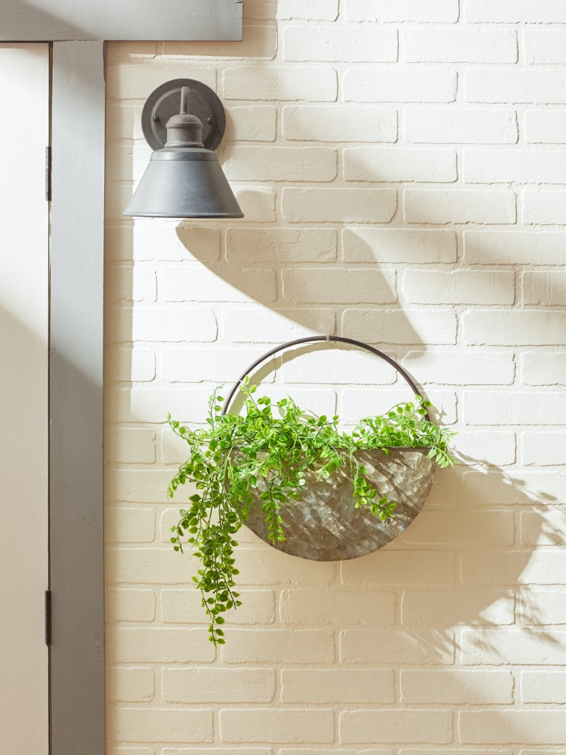 Round Galvanized Wall Planter