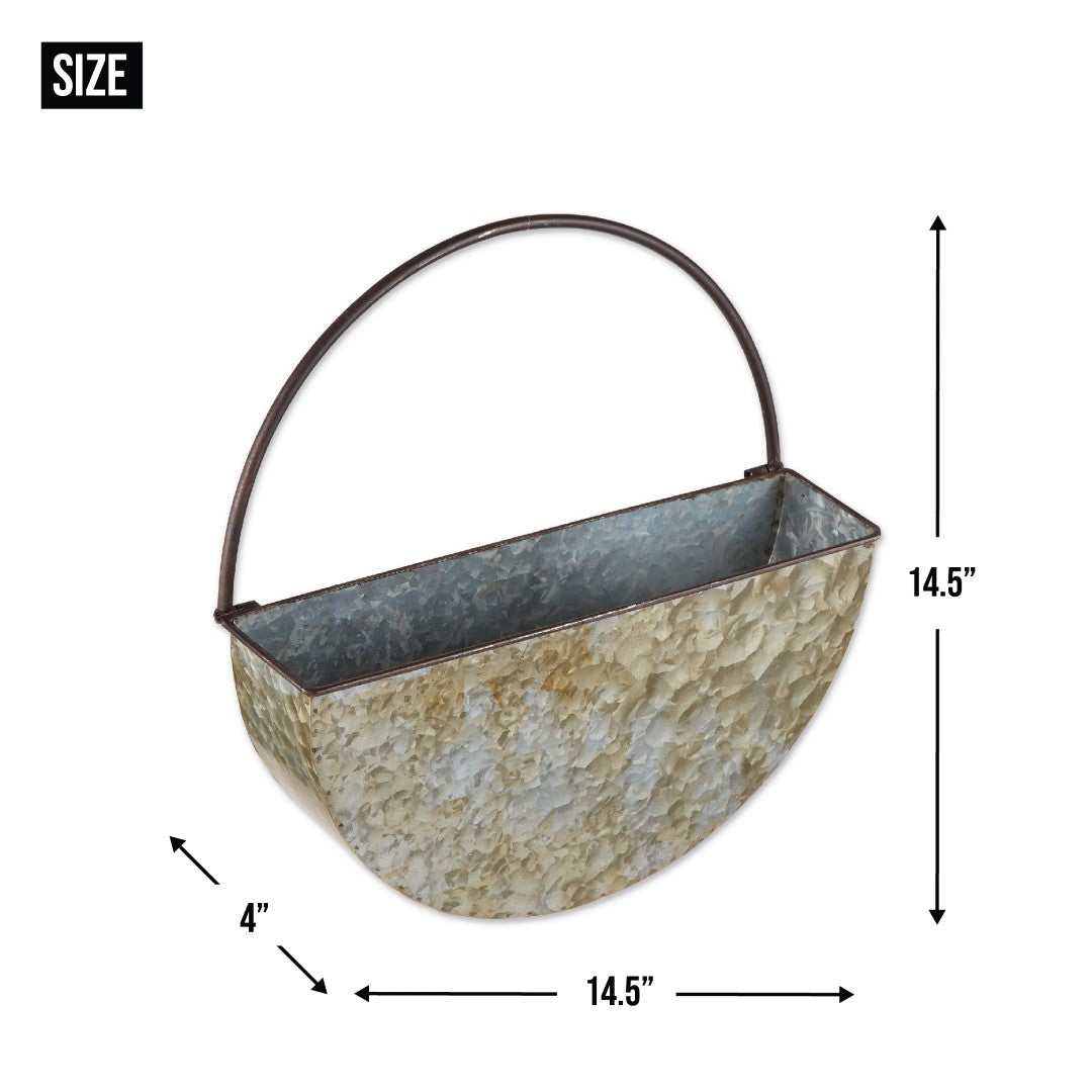 Round Galvanized Wall Planter