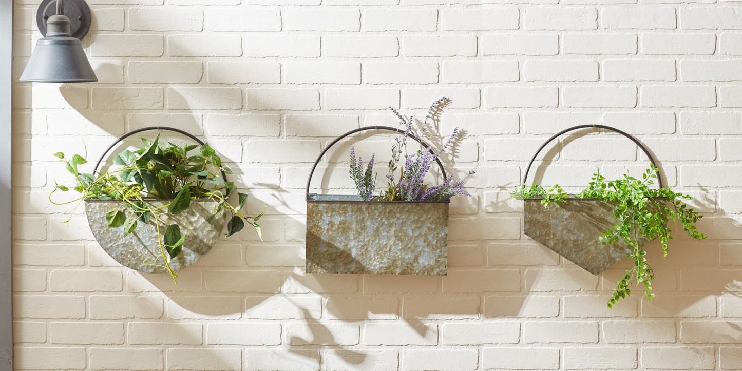 Diamond Galvanized Wall Planter